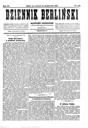 Dziennik Berliński vom 28.10.1915