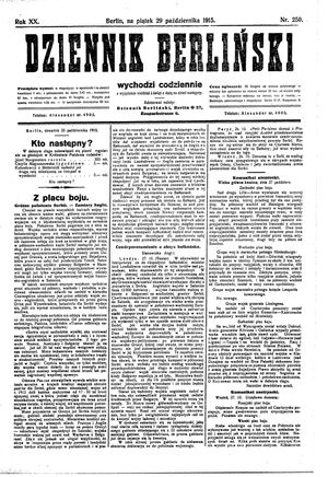 Dziennik Berliński vom 29.10.1915