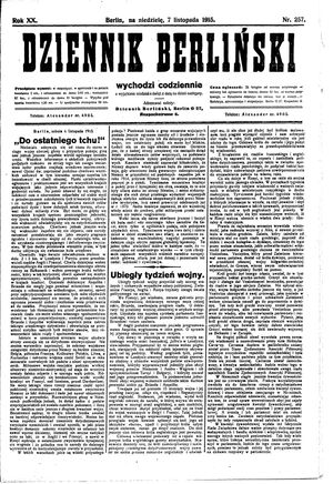 Dziennik Berliński vom 07.11.1915