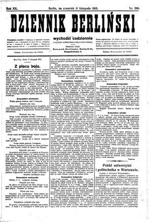 Dziennik Berliński vom 11.11.1915