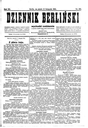 Dziennik Berliński vom 12.11.1915