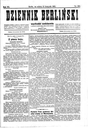 Dziennik Berliński vom 13.11.1915