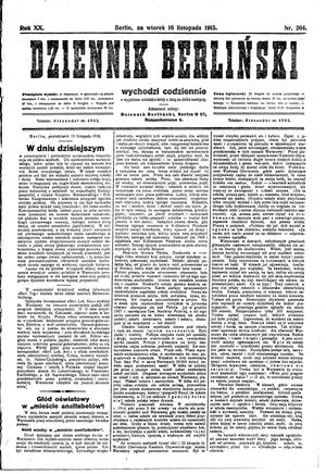 Dziennik Berliński vom 16.11.1915