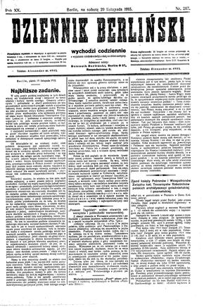 Dziennik Berliński vom 20.11.1915