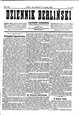 Dziennik Berliński vom 21.11.1915