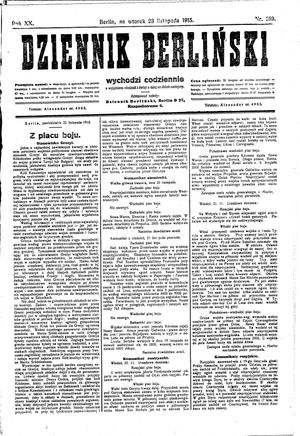 Dziennik Berliński vom 23.11.1915