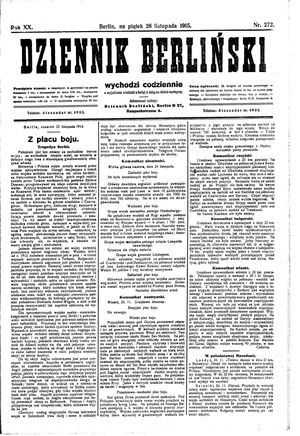 Dziennik Berliński vom 26.11.1915