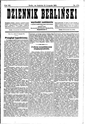 Dziennik Berliński vom 28.11.1915