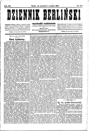 Dziennik Berliński vom 02.12.1915
