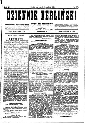 Dziennik Berliński vom 03.12.1915