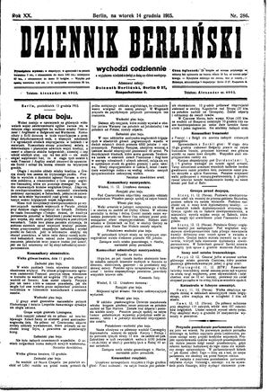 Dziennik Berliński vom 14.12.1915