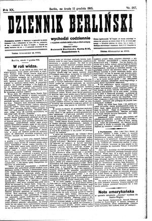 Dziennik Berliński vom 15.12.1915