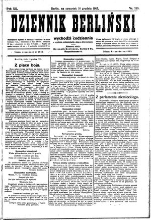 Dziennik Berliński vom 16.12.1915