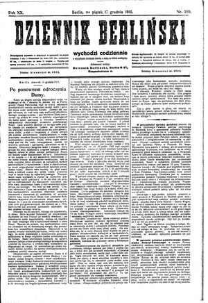 Dziennik Berliński vom 17.12.1915
