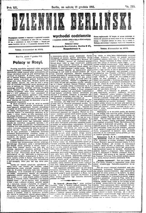 Dziennik Berliński vom 18.12.1915