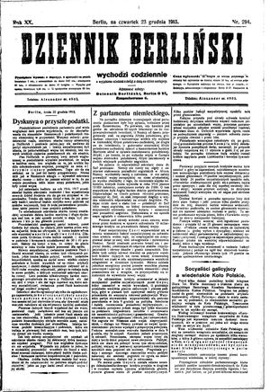Dziennik Berliński vom 23.12.1915