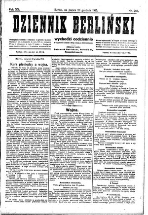 Dziennik Berliński vom 24.12.1915