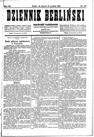 Dziennik Berliński vom 28.12.1915