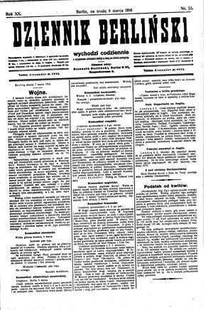 Dziennik Berliński vom 08.03.1916