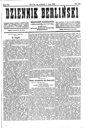 Dziennik Berliński vom 07.05.1916