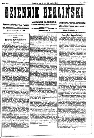 Dziennik Berliński vom 10.05.1916