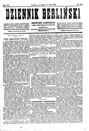 Dziennik Berliński vom 12.05.1916