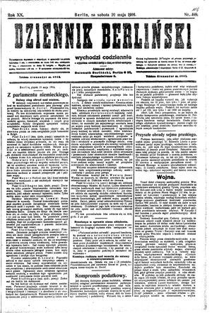 Dziennik Berliński vom 20.05.1916