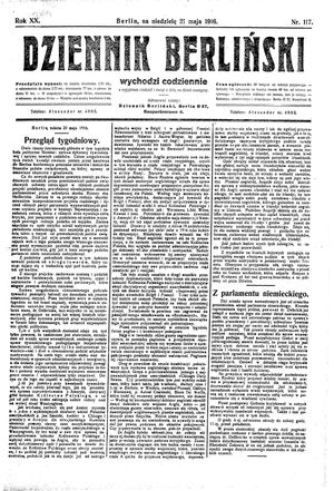 Dziennik Berliński on May 21, 1916