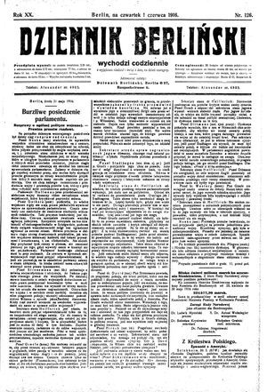 Dziennik Berliński vom 01.06.1916
