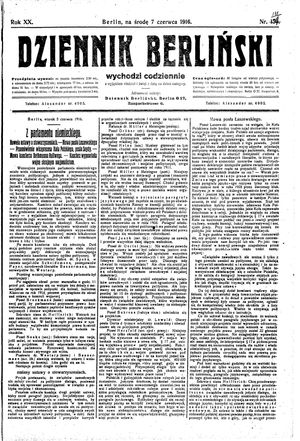 Dziennik Berliński vom 07.06.1916