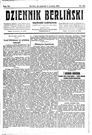 Dziennik Berliński vom 08.06.1916