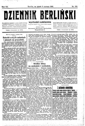 Dziennik Berliński vom 09.06.1916