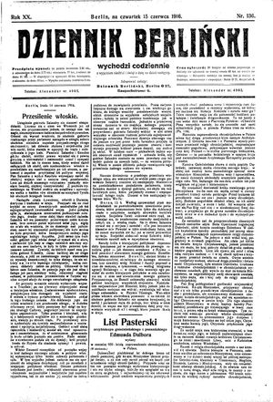 Dziennik Berliński vom 15.06.1916