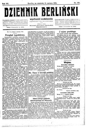 Dziennik Berliński vom 18.06.1916