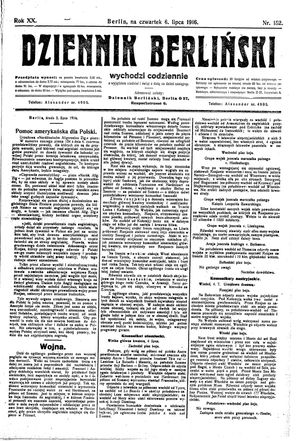 Dziennik Berliński on Jul 6, 1916