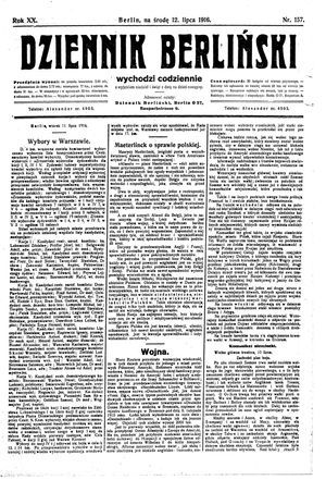 Dziennik Berliński vom 12.07.1916
