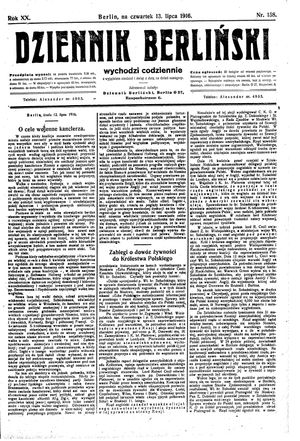 Dziennik Berliński vom 13.07.1916