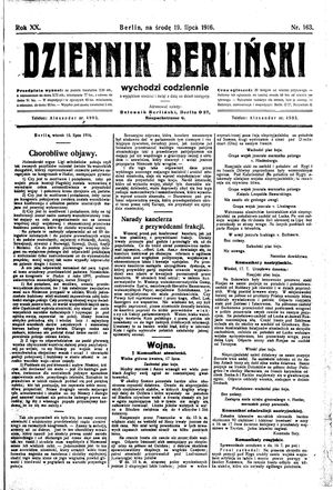 Dziennik Berliński vom 19.07.1916