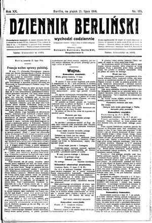 Dziennik Berliński vom 21.07.1916