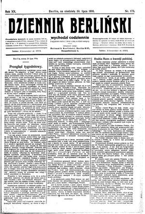 Dziennik Berliński vom 30.07.1916