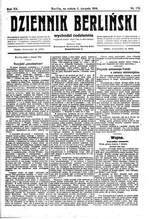 Dziennik Berliński vom 05.08.1916