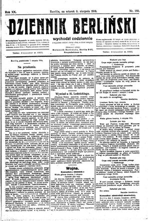 Dziennik Berliński vom 08.08.1916