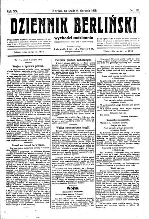 Dziennik Berliński vom 09.08.1916