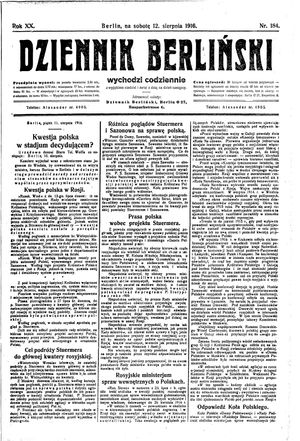 Dziennik Berliński vom 12.08.1916