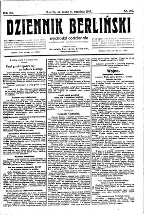 Dziennik Berliński vom 06.09.1916