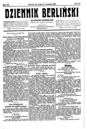 Dziennik Berliński vom 13.09.1916
