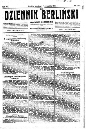 Dziennik Berliński vom 15.09.1916