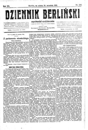 Dziennik Berliński vom 30.09.1916