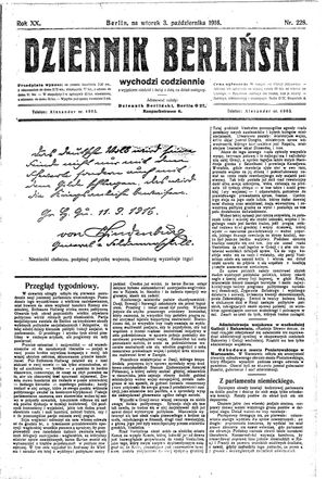 Dziennik Berliński vom 03.10.1916