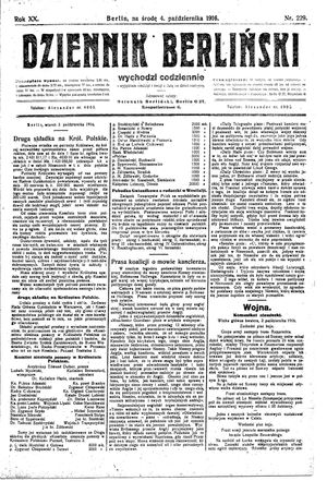 Dziennik Berliński on Oct 4, 1916